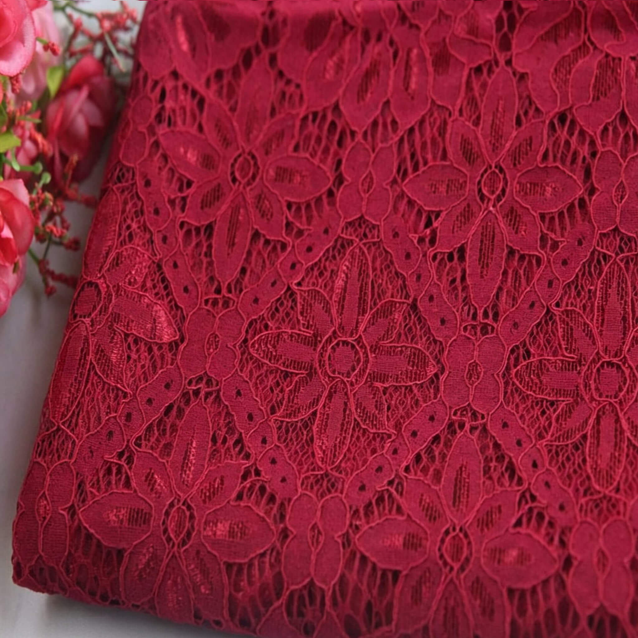 Tablecloth Nylon Warp Knit Lace Fabric Wholesale Supplier 14